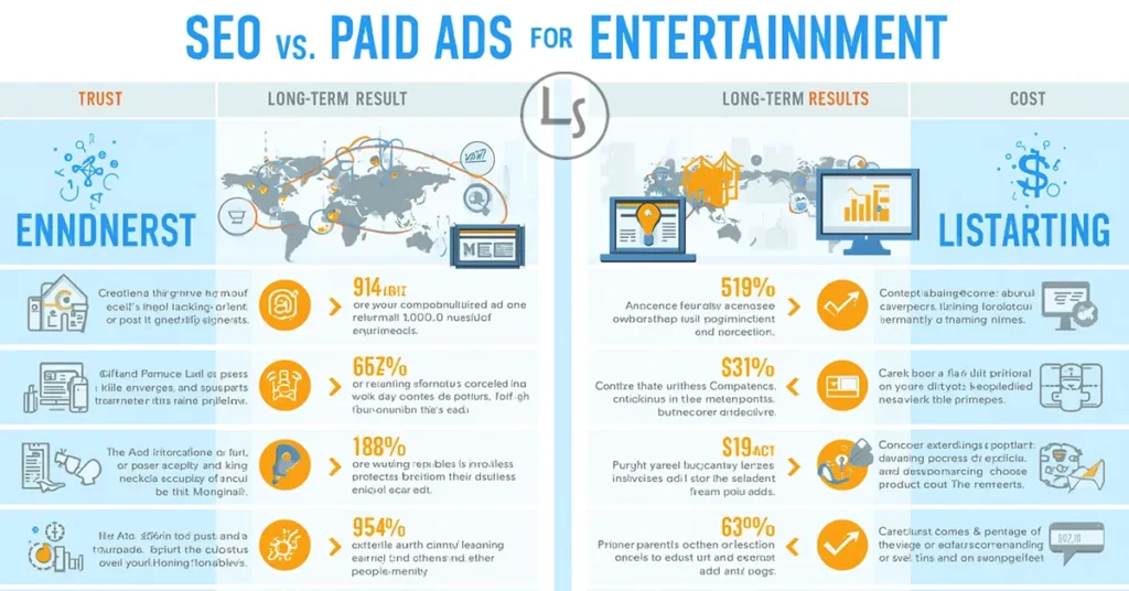 Сравнение SEO и рекламы для центров развлечений